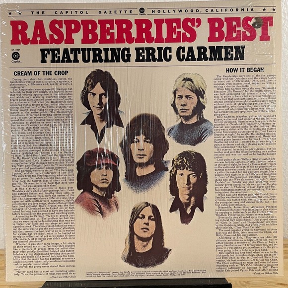 Raspberries' Best Vinyl Record Eric Carmen 1976 Capitol Records Shrink ST-11524 - Picture 1 of 11